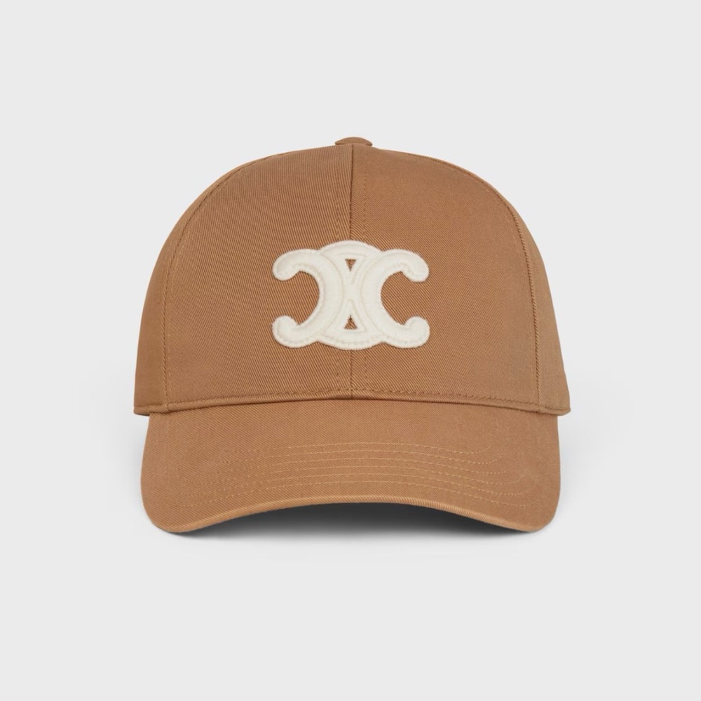 Celine Triomphe Baseball Cap Hat Toffee M- Free Gift With Purchase
